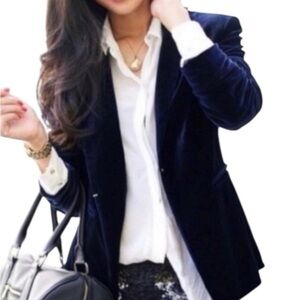 J. Crew Ecole blue Velvet Blazer